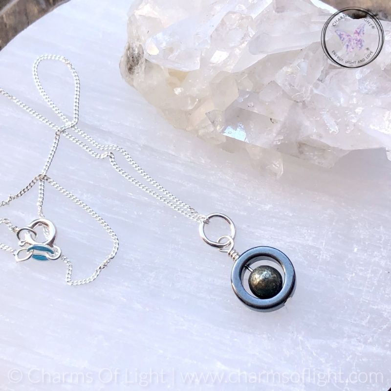 Hematite Gemstone Fidget Necklace (Pyrite)